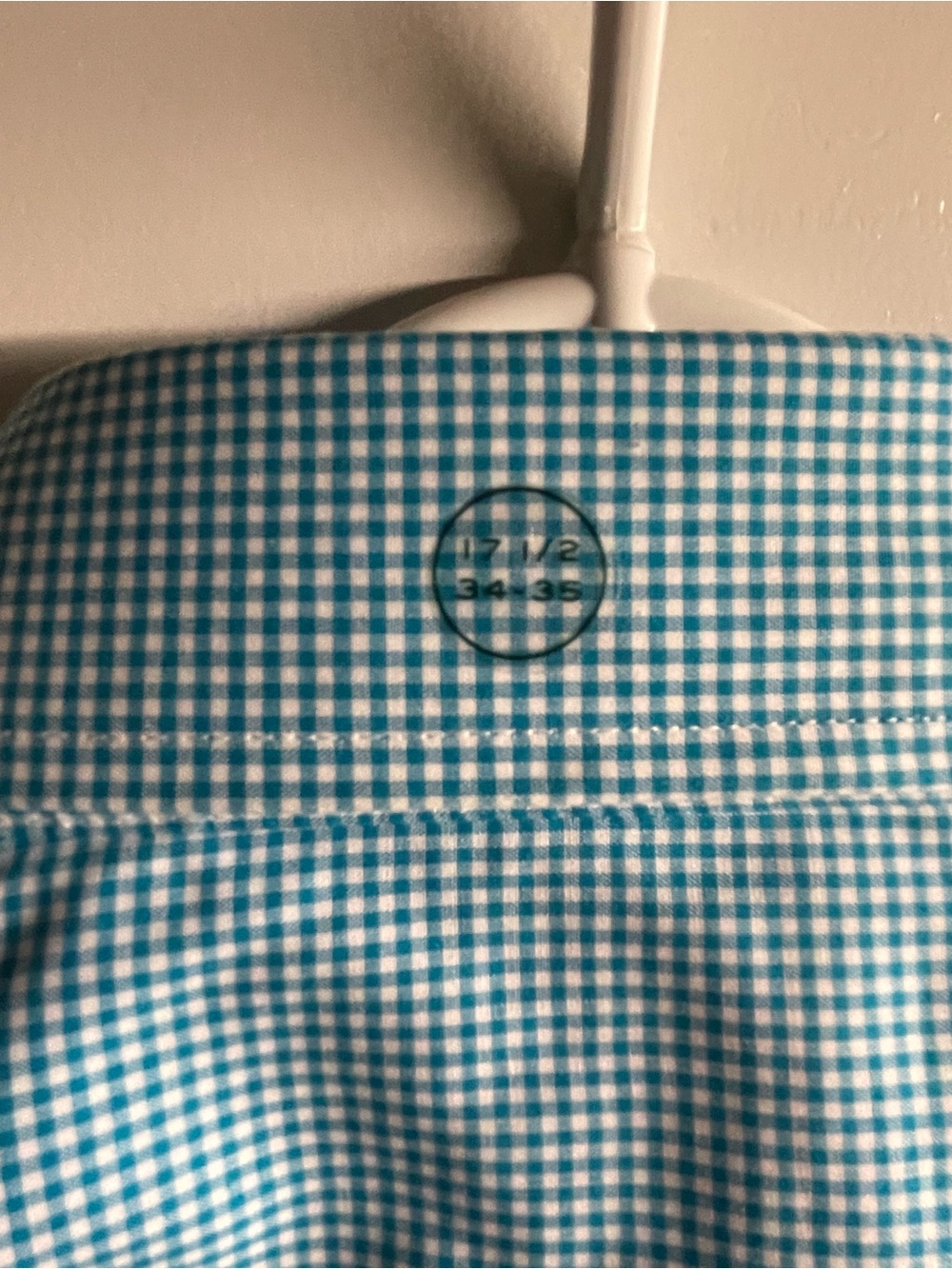 Lauren Ralph Lauren Dress Shirt Mens 17.5 34/35 Blue Gingham Check NWT New - Picture 6 of 6